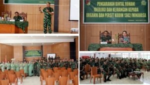 152 Prajurit Kodim 1302 Minahasa Dibekali 3 Pilar Mental: Rohani, Ideologi, dan Kejuangan