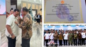 Satu-satunya di Indonesia, Bupati Minahasa Terima Lencana Bela Negara dari Kemenhan RI