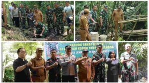 Kemanunggalan di Minahasa, Danrem dan Dandim Awali Pembangunan Jembatan Wioi