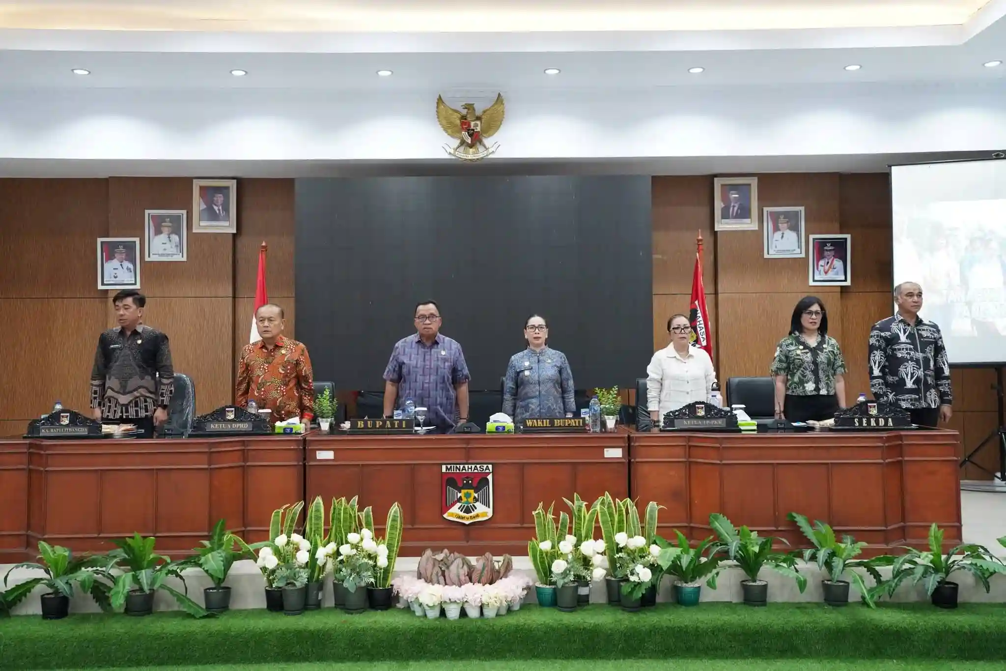 Bupati Minahasa Robby Dondokambey memberikan sambutan dalam Musrenbang RKPD 2027 di Tondano.