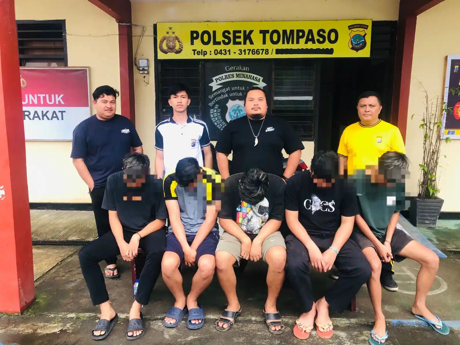 Resmob Polres Minahasa Ringkus Lima Pelaku Penganiayaan di Tompaso