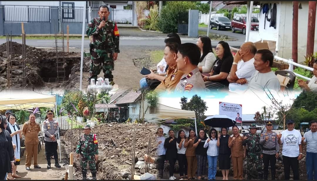 Perkuat Ekonomi Rakyat, Pgs Danramil 1302-01/Tondano Kawal Pembangunan Gedung Koperasi Sasaran