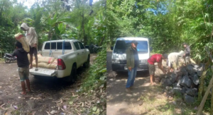 Kodim 1302/Minahasa Kawal Distribusi Material Jembatan di Desa Wioi Dua