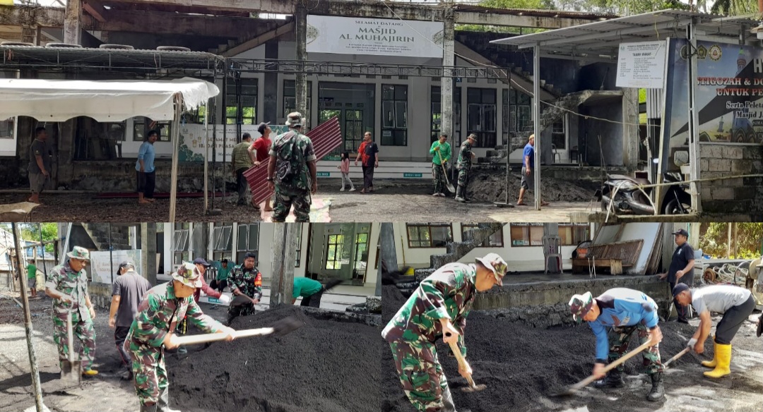 Kodim 1302/Minahasa Gelar Karya Bakti di Masjid Al-Muhajirin Tomohon