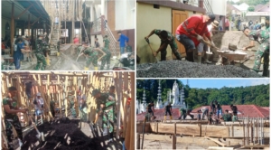Karya Bakti Kodim 1302/Minahasa Percepat Pembangunan Gereja Katolik Sonder