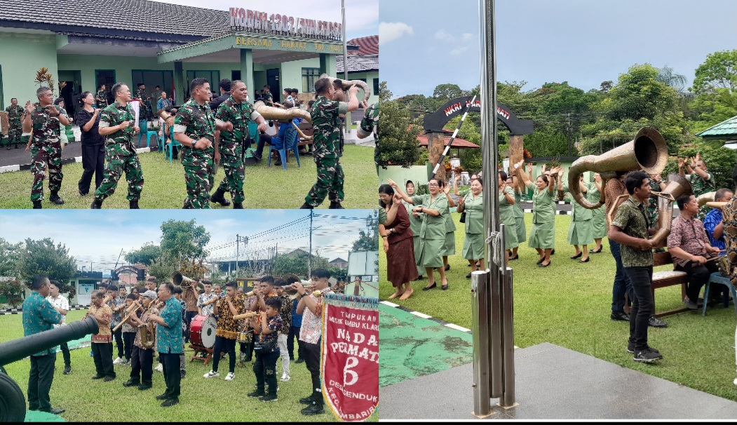 Suara Bambu, Senyum Persaudaraan, Potret Hangat di Halaman Makodim 1302/Minahasa