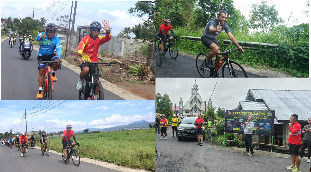 Dandim 1302 Minahasa Dampingi Pangdam Jelajahi Rute Sepeda Santai