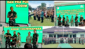 Alunan Musik Bambu Iringi Pelepasan Purna Tugas Prajurit Kodim 1302/Minahasa
