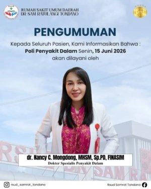 Pastikan Layanan Optimal, Direktur RSUD Tondano Ikut Mengisi Jadwal Poli Spesialis