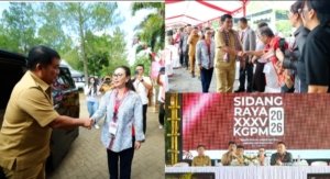 Wakil Bupati Minahasa Sambut Gubernur Yulius Selvanus dalam Sidang Raya Ke-XXXV KGPM