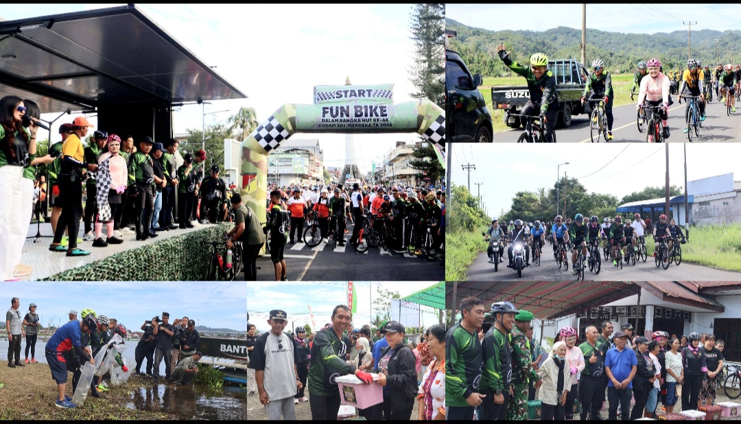HUT Kodam, Pangdam XIII/Merdeka Pimpin Fun Bike dan Tebar Ikan di Minahasa 