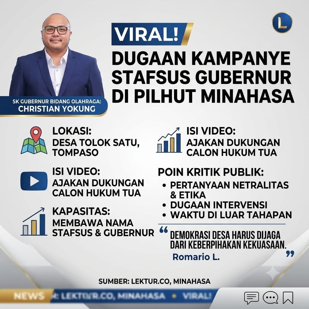 Dugaan Kampanye Staf Khusus Uji Netralitas Pilhut Minahasa