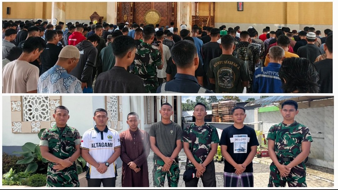 Prajurit Yon TP 916/Bara Sakti Tunaikan Shalat Jumat di Sela Pembangunan KDKMP