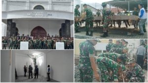 Kodim 1302/Minahasa Kerahkan Personel Bantu Renovasi Gereja Rosa Delima