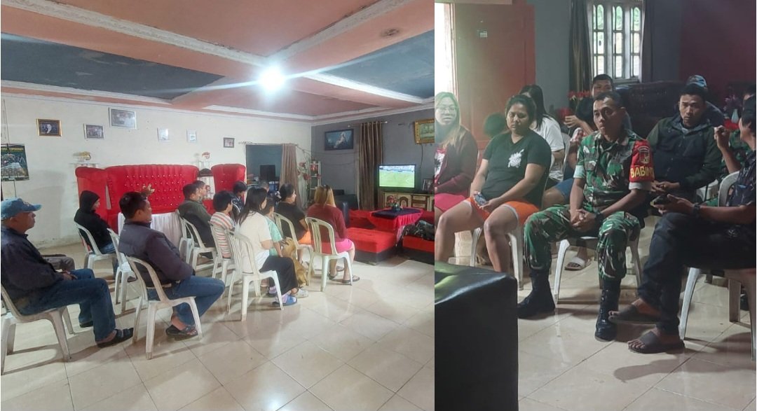 Dekatkan Diri dengan Warga, Koramil 1302-02 Eris Gelar Nonton Bareng Piala Dunia