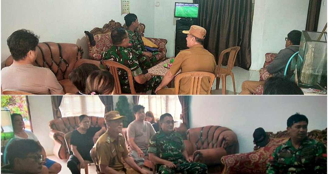 Hubungan TNI dan Warga Remboken Semakin Erat Lewat Nobar Piala Dunia