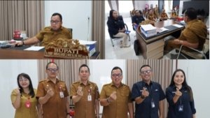 Terima Audiensi Pimpinan Baru Taspen, Bupati Robby Dondokambey Dorong Percepatan Layanan Pensiun ASN