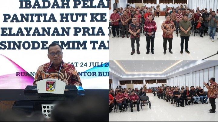 Bupati Robby Dondokambey: HUT ke-64 P/KB Sinode GMIM Momentum Perkuat Peran Kaum Bapa dan Sinergi Daerah