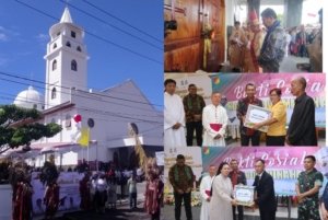 Kodim 1302/Minahasa Salurkan Bansos Sembako untuk Jemaat Paroki Sta. Rosa De Lima Tondano