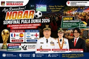 Gairahkan UMKM, Pemkab Minahasa Gelar Nobar Semifinal Piala Dunia di Taman God Bless