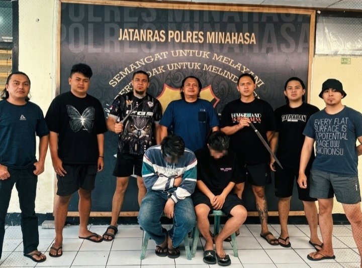 Polres Minahasa Tangkap 2 Terduga Pelaku Penganiayaan Bersenjata Tajam