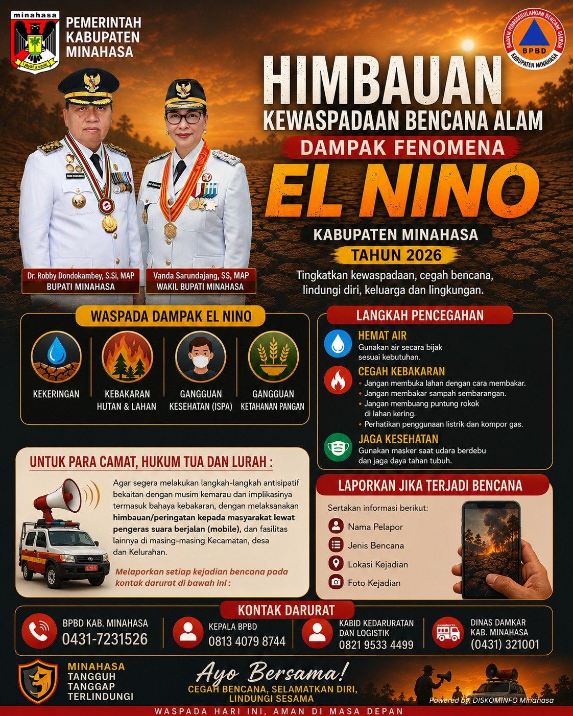 Antisipasi Dampak El Nino 2026, Pemerintah Kabupaten Minahasa Keluarkan Imbauan Siaga Bencana