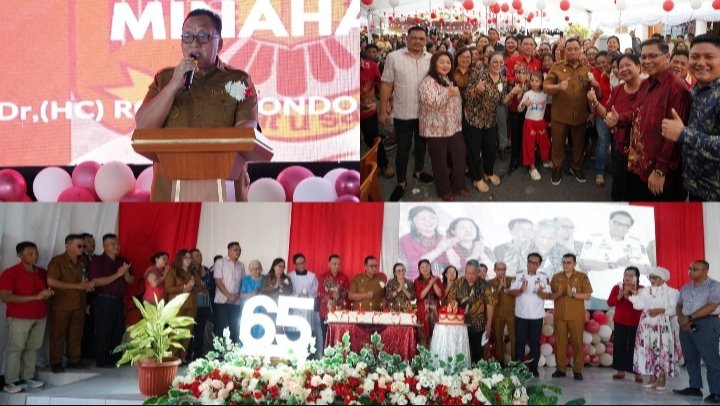 HUT Ke-65 Desa Mokupa, Bupati Minahasa Robby Dondokambey Ajak Warga Perkuat Budaya Mapalus dan Waspadai El Nino
