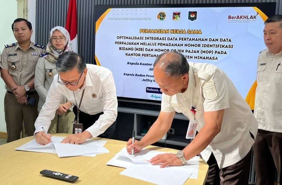 Optimalkan PAD, Bapenda Minahasa dan Kantor Pertanahan Integrasikan NIB dan NOP