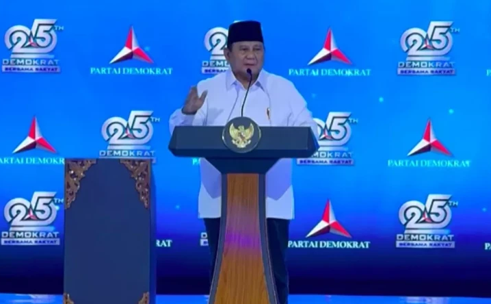 Puncak Acara HUT ke-25 Partai Demokrat Semalam, Prabowo Cerita Masa di Akademi Militer Puji SBY sebagai Taruna Terbaik