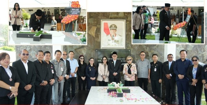 Terima Kunjungan Wali Kota Bitung, Wabup Vanda Sarundajang Sambut Rombongan Ziarah di Makam SHS